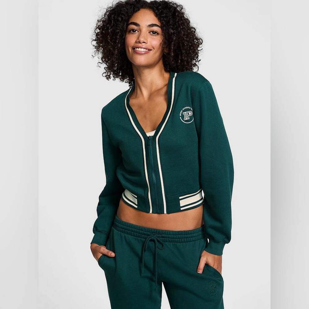 VICTORIA’S SECRET PINK IVY FLEECE FRONT ZIP CARDIGAN